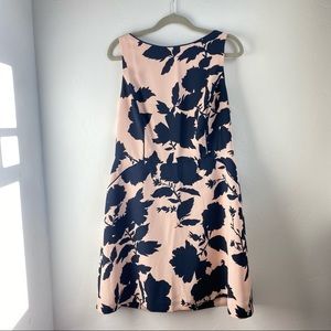 The limited pink and navy floral sheath dress